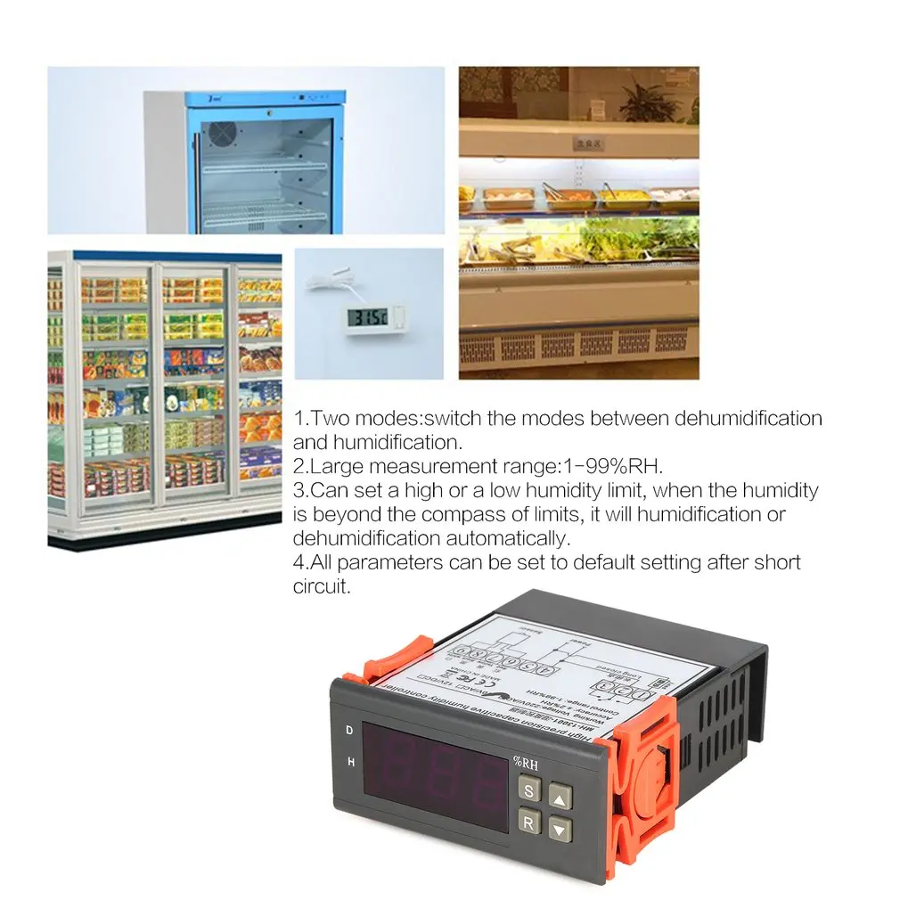 MTC1000A AC 220 В цифровой светодиодный контроллер влажности для микрокомпьютера