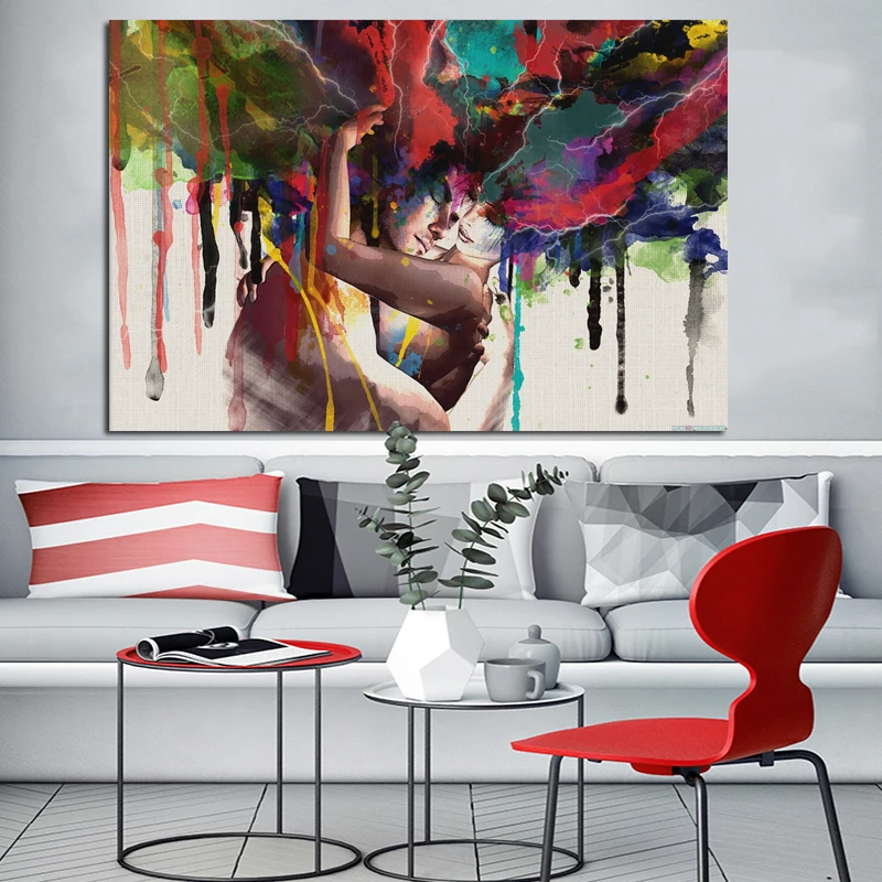 Абстрактная картина для влюбленных на холсте любовь свадьба домашний декор