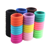 20pcs assorted colors 4cm stretchy seamless gum black hair tie rope girls diy elastic rubber band ponytail holder accessories