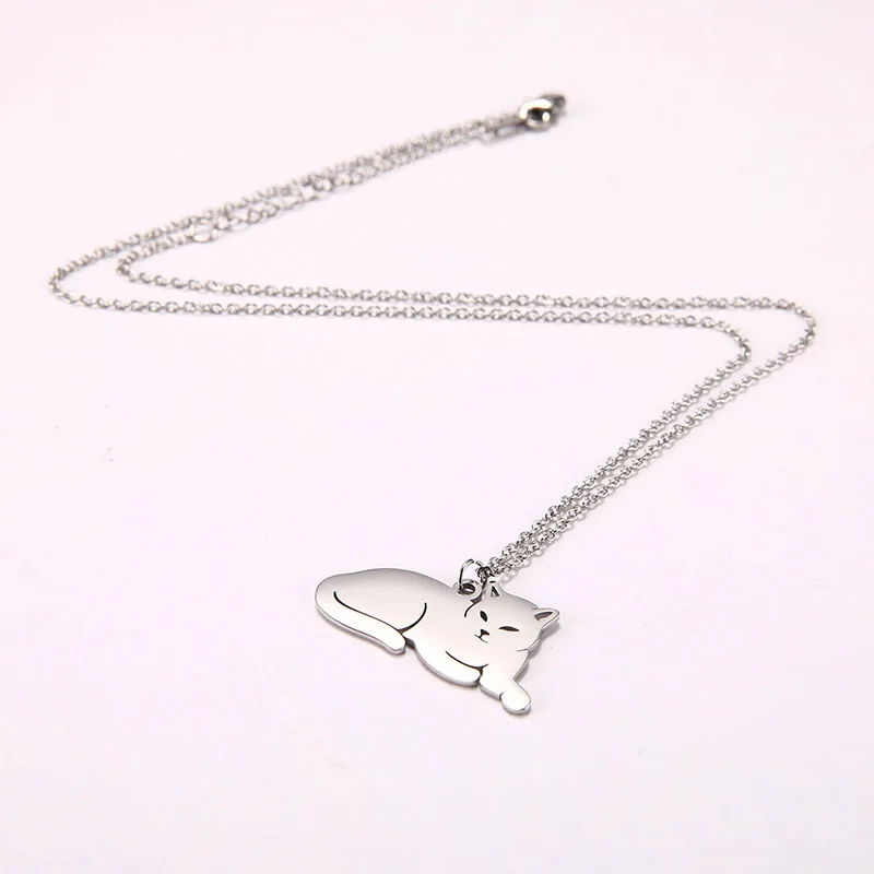 Ожерелье с круглой подвеской в виде животного из нержавеющей стали|Ожерелья