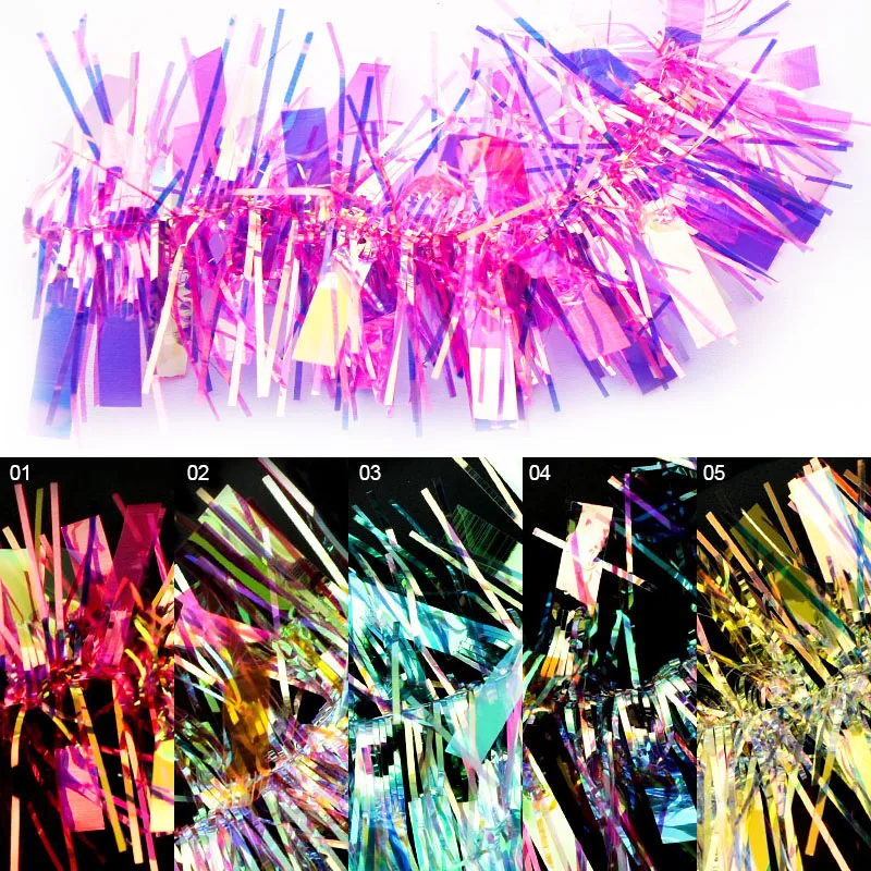 1 коробка голографические стеклянные наклейки для ногтей градиентные Aurora