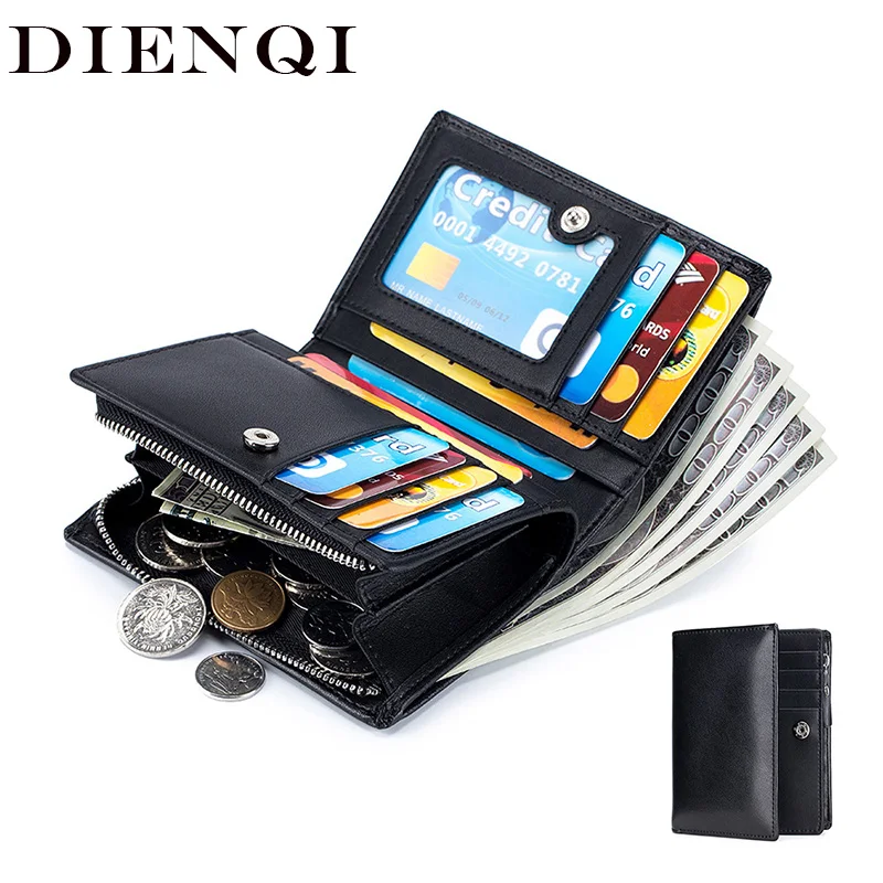 

DIENQI Engraving Genuine Leather Men Wallet Coin Purse Small Mini Card Holder Money Bags PORTFOLIO Portomonee Male Walet Pocket