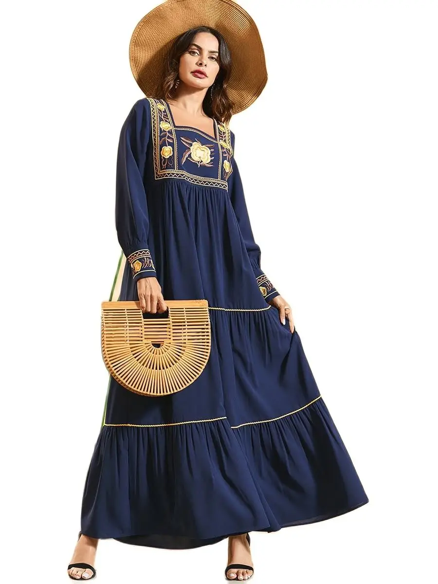Модная мусульманская абайя, Турецкая женская одежда, халат, шикарный марокканский кафтан, мусульманские платья, черный