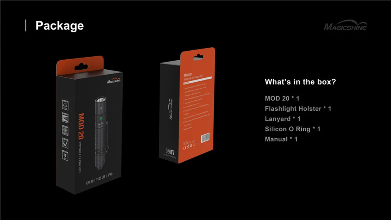 Magicshine MOD20 зарядка через USB вспышка светильник REE XP L2 HD светодиодный ультратонкое