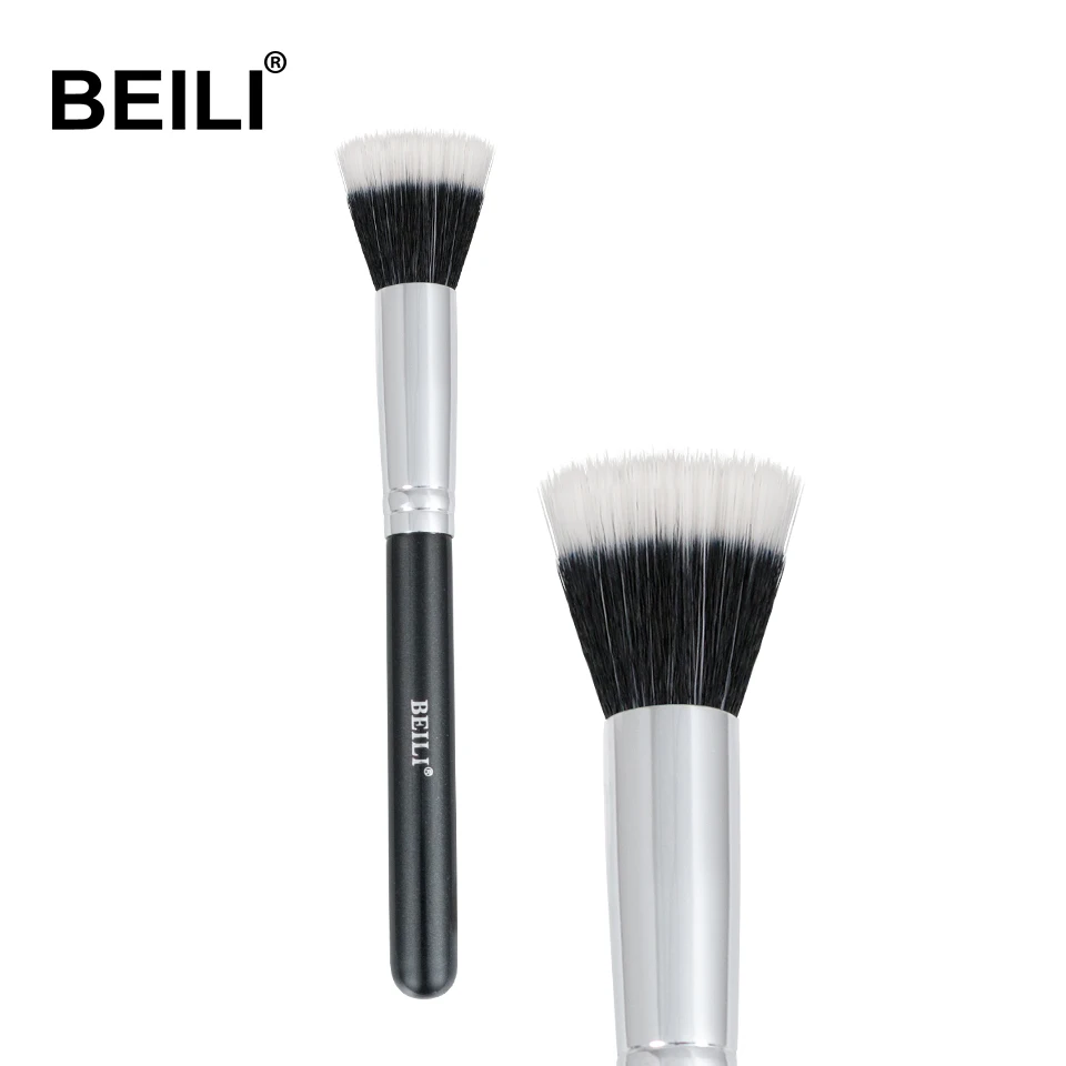 Black 122 BEILI основа для макияжа, плоский контур, крем, пудра, румяна, форма лица, одиночные синтетические волосы, черные кисти для макияжа - Handle Color: Black 122