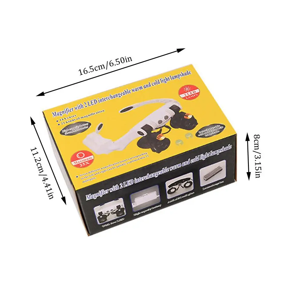 

Head Mounted Magnifier Double Eyes Magnifying Glasses With LED Light 3/4/5/6/7/10X Led Magnifying Glasses Optical Glasses
