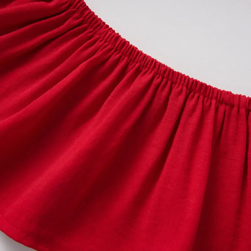 Комплект одежды для маленьких девочек: укороченный топ с открытыми плечами и