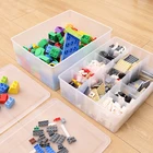 Креативные детские игрушки, пластиковые строительные блоки с перегородкой, прозрачная пластиковая коробка для хранения, органайзер, домашние аксессуары