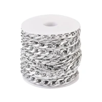 5mroll platinum color aluminum twisted curb chains unwelded link chain for diy punk necklace bracelets men women jewelry making