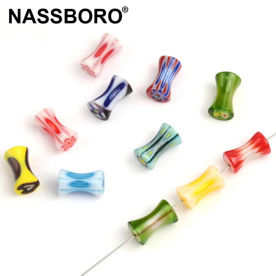 

Colorful Beads Cylinder Shape Lampwork Glazed Glass Beads for Jewelry Making 1mm Hole Diy Bracelet Necklace
