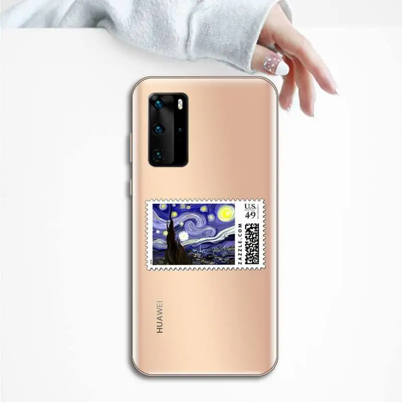 

Stamp retro painting Phone Case Transparent for Huawei P honor 8 10i 20 30 40 smart 2019