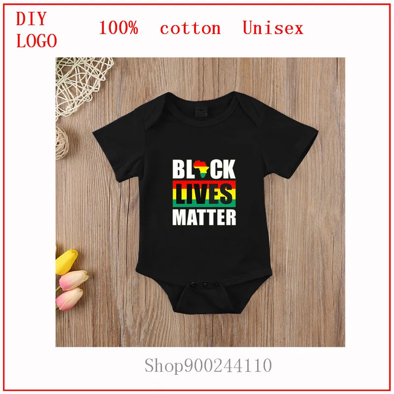 

Newborn Toddler Baby Boy Girl Black Live Matters Ich kann nicht atmen African Power flag bodysuits baby short sleeve Clothes