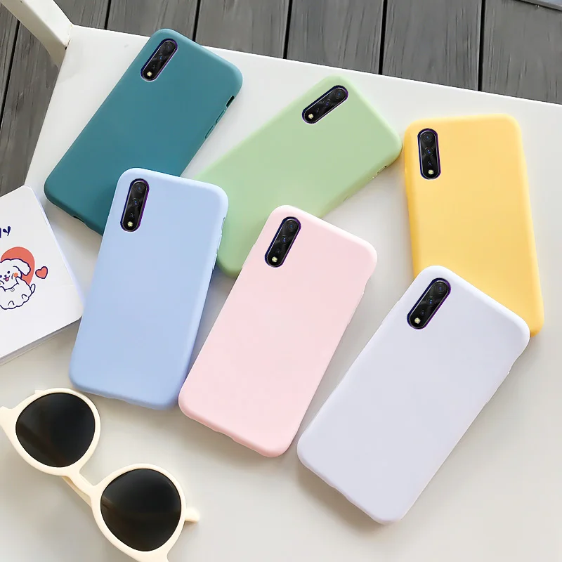 

For Vivo V17 NEO Case Silicone Macaron Colors Candy Case For Vivo V17 NEO Soft TPU Simple Black Casing Phone Back Cover