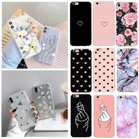 phone case for capinha iphone 6s 6 xs max xr se 2020 soft tpu silicone thin flower marble cover for iphone 7 8 plus 5se 5