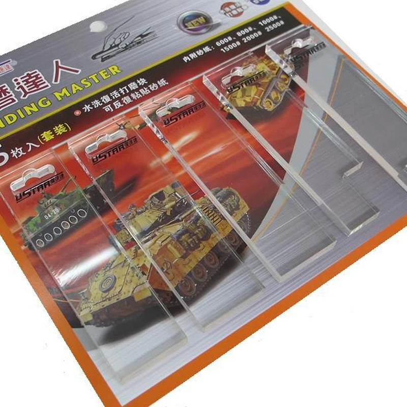 U-STAR UA-1625 Grinding Master Reusable Tool Kit Set with Acrylic Strips Abrasive Papers Mesh Number Labels | Инструменты