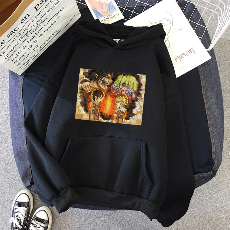 

2021 Anime Hoodie Attack on Titan Men Hoodied Long Sleeve Harajuku Manga Autumn Sweatshirt Unisex Sport Hoody Cartoon Tops