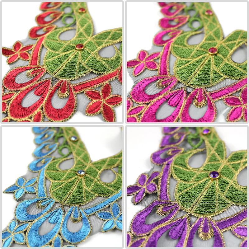 Модная вышивка с алмазным v-образным вырезом декоративные наклейки для одежды