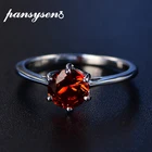 PANSYSEN кольца из рубинового драгоценного камня для женщин 100% подлинное серебро 925 пробы обручение день рождения ювелирные изделия кольцо оптовая продажа 8 видов цветов