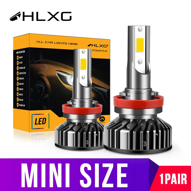 Светодиодные лампы hlxg H4 H7 H11 H8 HB4 9006 9005 HB3 50 Вт 10000LM 6000 К дальнего и ближнего света Mini