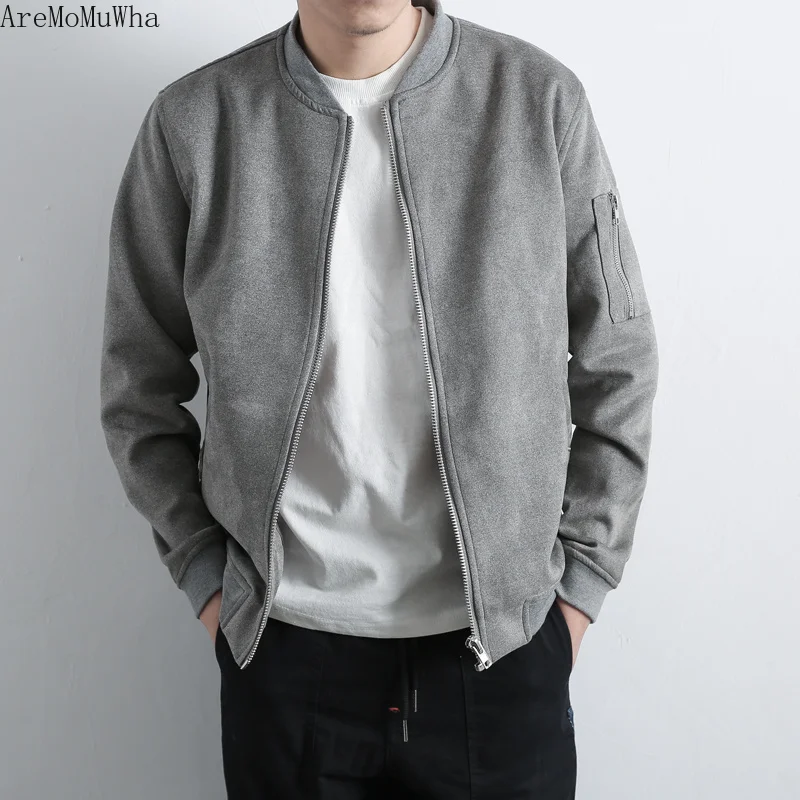 Мужская бейсбольная куртка aremuwha простая тонкая Толстая в японском стиле