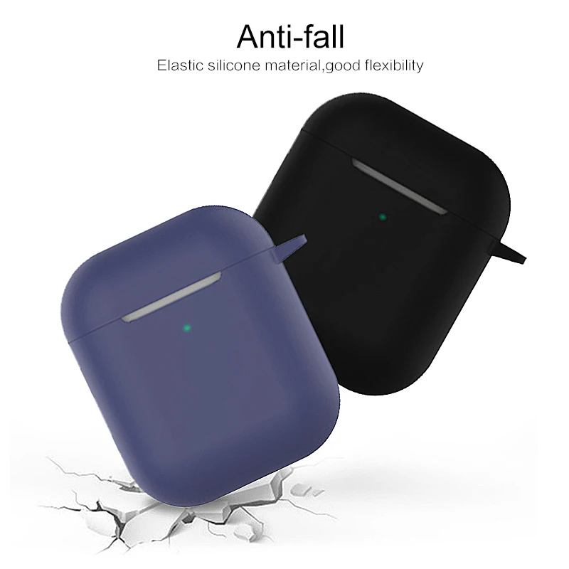 For Airpods 2 TWS Portable Silicone Case for Wireless Bluetooth Headset Protective Cover Anti-lost Earphone box Accessories | Электроника
