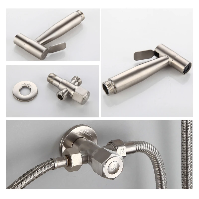 

Stainless Steel Toilet Hand Held Bidet Faucet Sprayer Bidet Set Sprayer Toilet Spray for Bathroom Shower Head