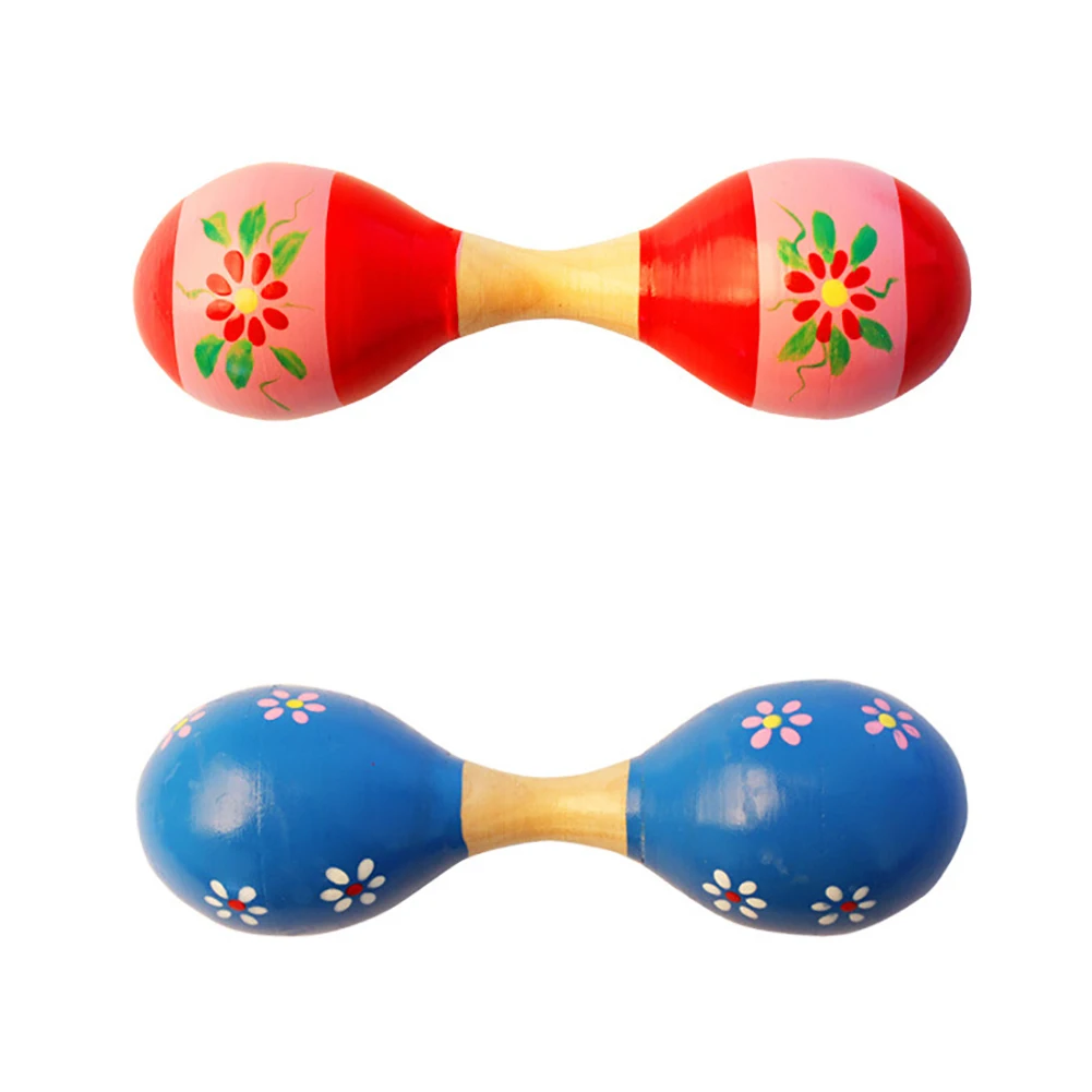 Детский деревянный музыкальный перкуссионный инструмент Maraca с двойной головой