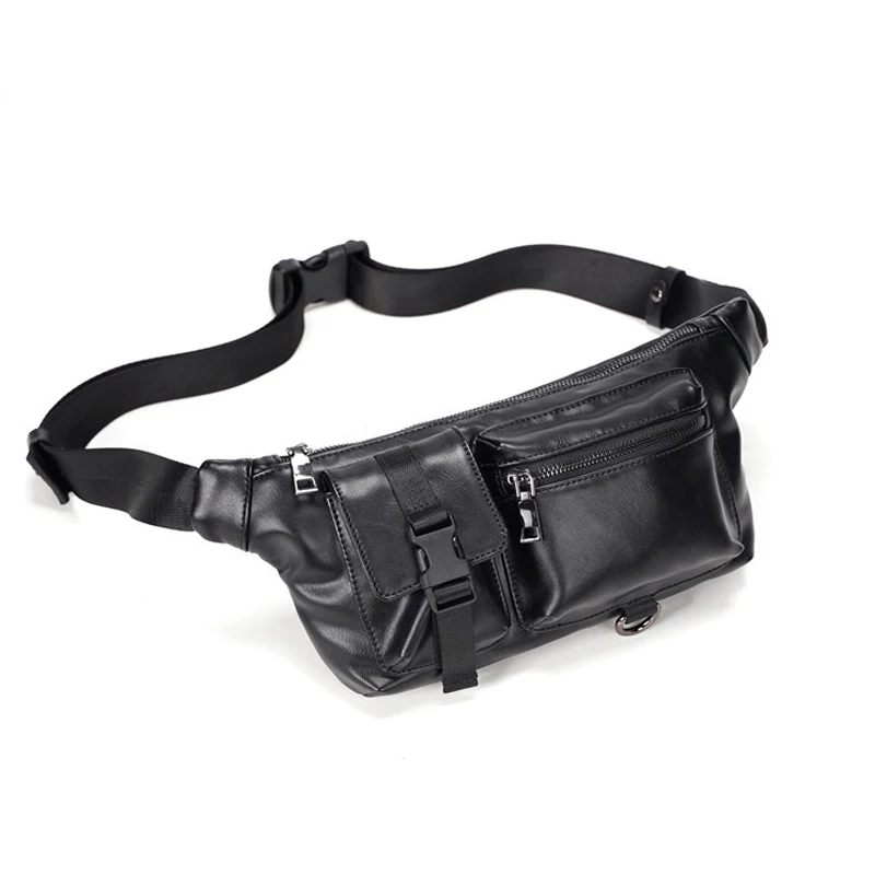 

Fashion Men's Waist Packs 2020 New Unisex Waist Bag High Quality PU Leather Business Belt Fanny Pack Male Chest Pack Hip Bum Bag