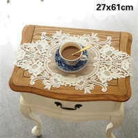 british oval lace embroidered table runner coffee cup set tablecloth coaster bedroom study living room piano cover decoration