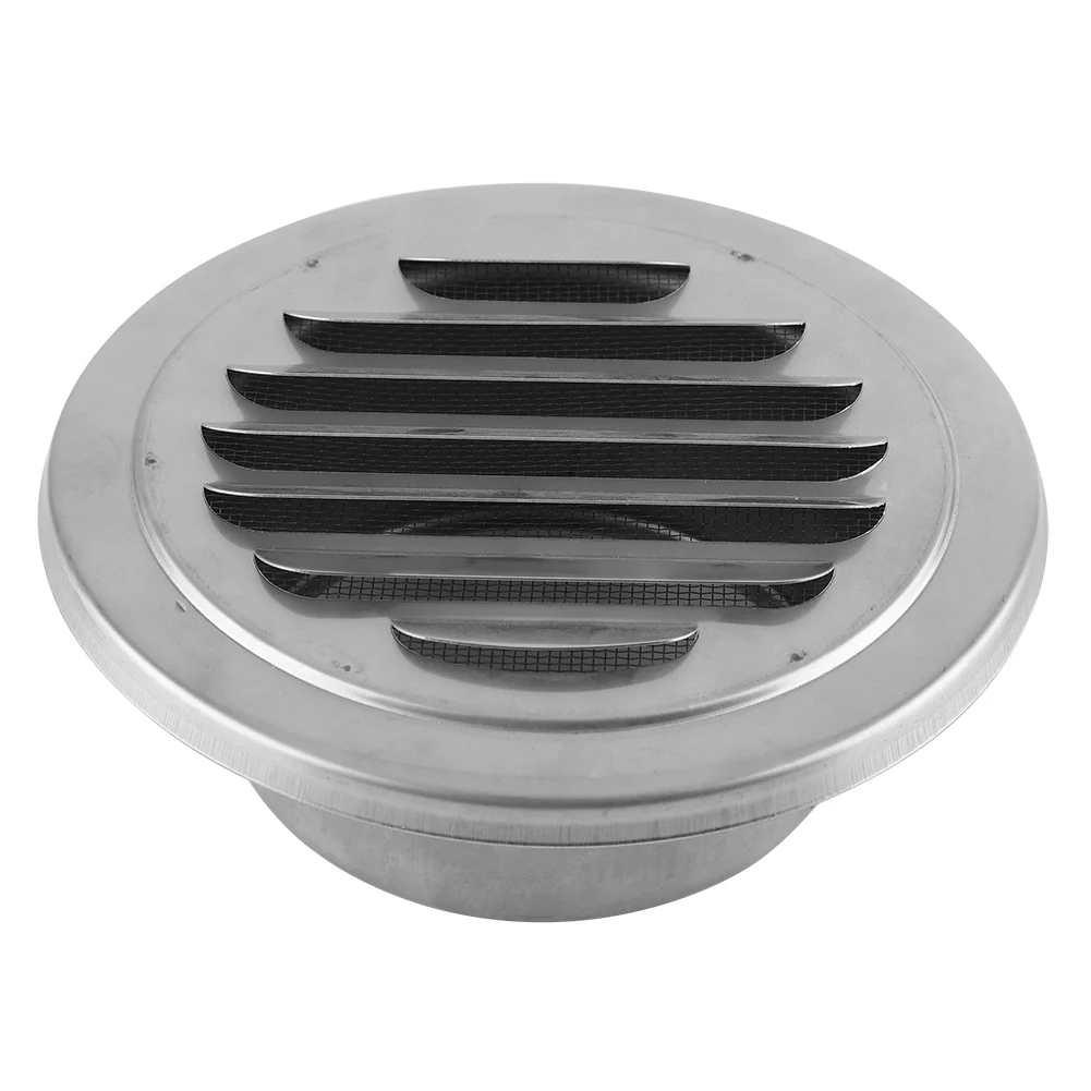 

1PC Stainless Steel Wall Air Vent Ducting Ventilation Exhaust Grille Cover Outlet Vents Round Exhaust Grille