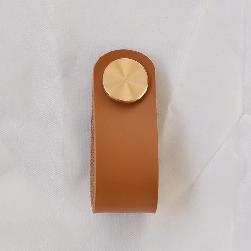 

Ручки для шкафов IHOMCASA латунные с искусственной кожей