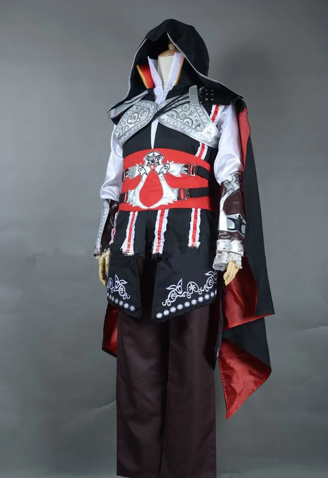 Черный Игровой персонаж Ezio Auditore косплей костюм дети мужчины комплекты одежды ezio enfant костюм для косплея на Хеллоуин Ezio Auditore обувь - Цвет: Черный