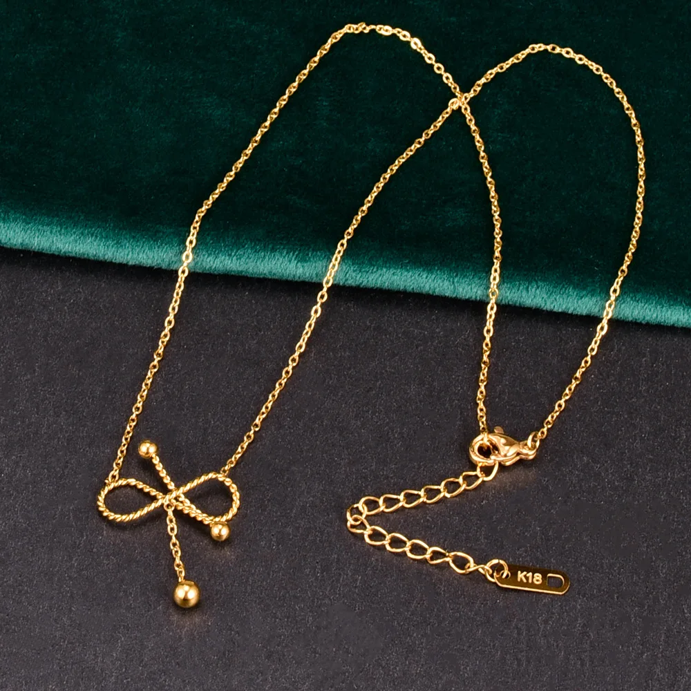 

Позолоченная цепочка с бантом, 18 карат