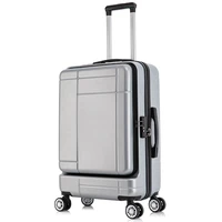 new bussiness suitcase 2024 inch with front cover male and female luggage box students travel trolley case with zipper password