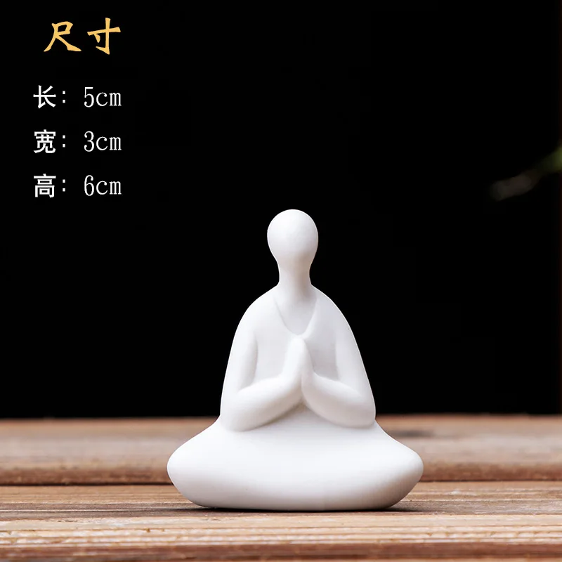 

Decorations for Home Creative Ceramic Handmade Mini Buddha Zen Figure White Porcelain Bonsai Home Living Room Decoration