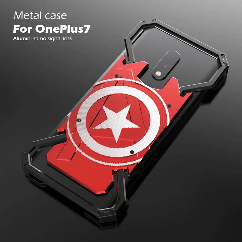 Алюминиевый Чехол супергероя для Oneplus 7T 7 Pro 6T 6 5T 5, чехол, чехол с кольцом Железного человека, Человека-паука, чехол для телефона