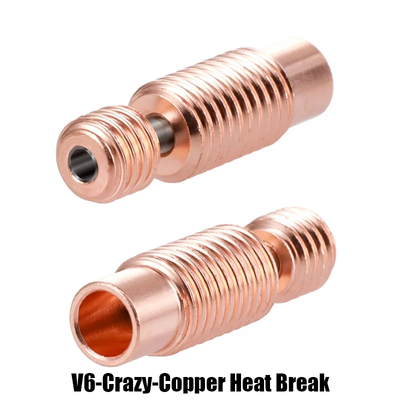 

3D Printer Nozzle Throat All-Metal NF V6-Crazy Heat Break Copper&Stainless Steel For 1.75mm Filament E3D V6 Hotend Heater Block