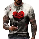 Мужская футболка с коротким рукавом, с принтом красной розы