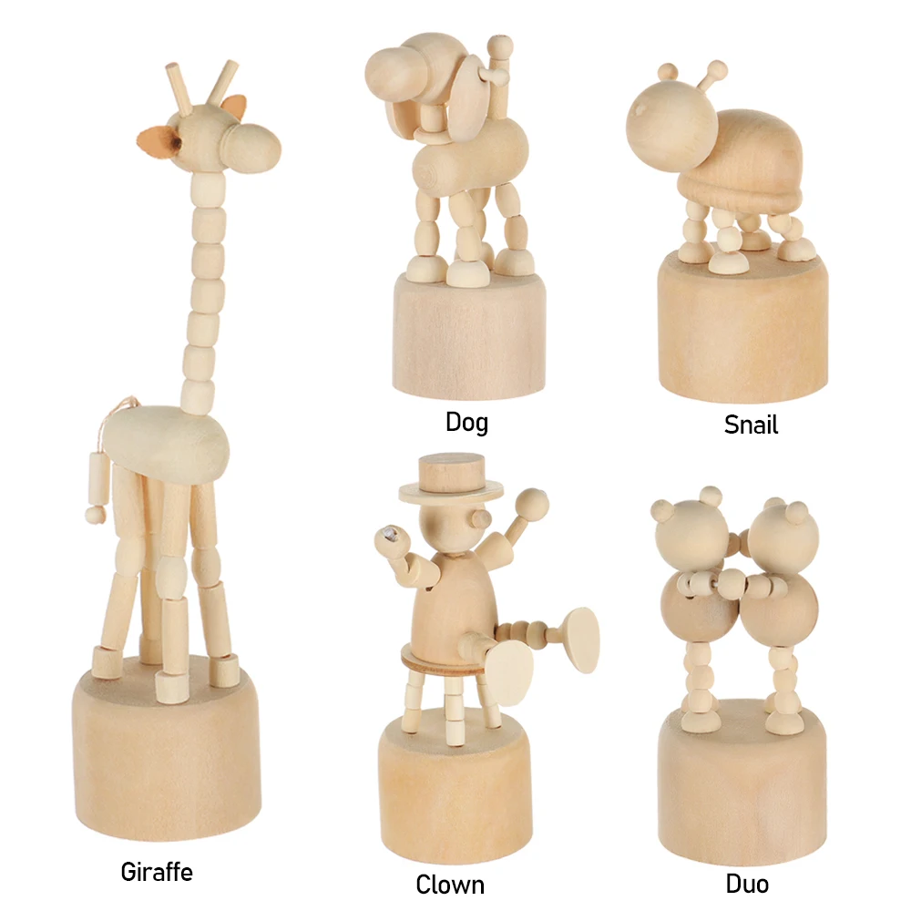 1 шт. деревянная подвижная мини-игрушка в виде животного | Дом и сад