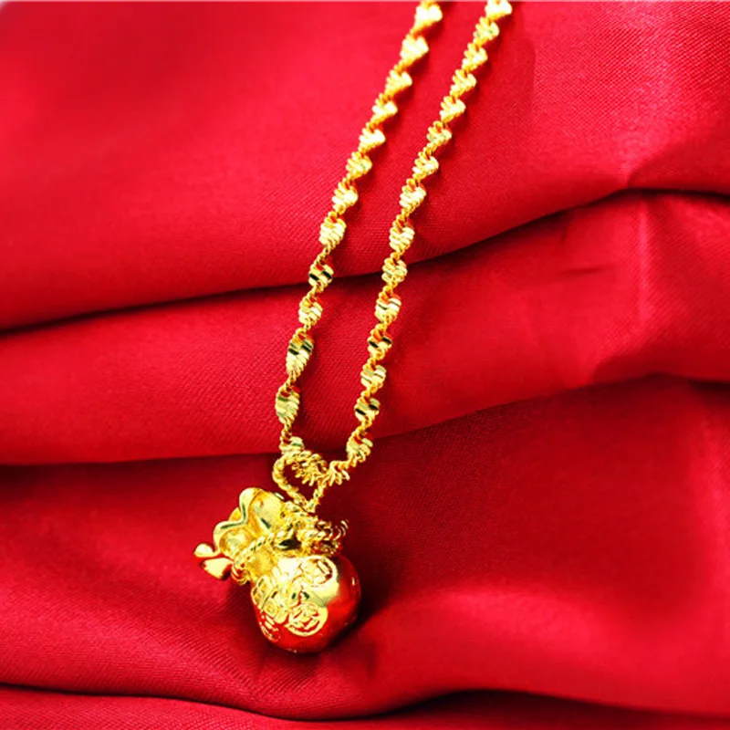 Ожерелье женское Очаровательное ожерелье из чистого золота с мешочком 45 см -