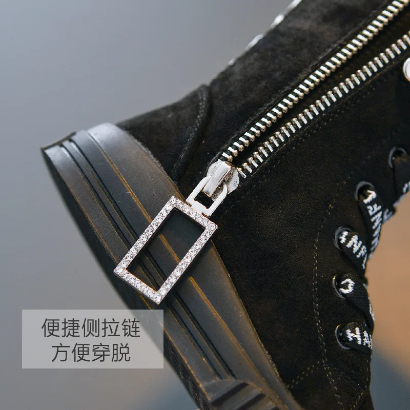 Полусапожки для девочек новинка осень зима 2020 детские ботинки в Корейском стиле