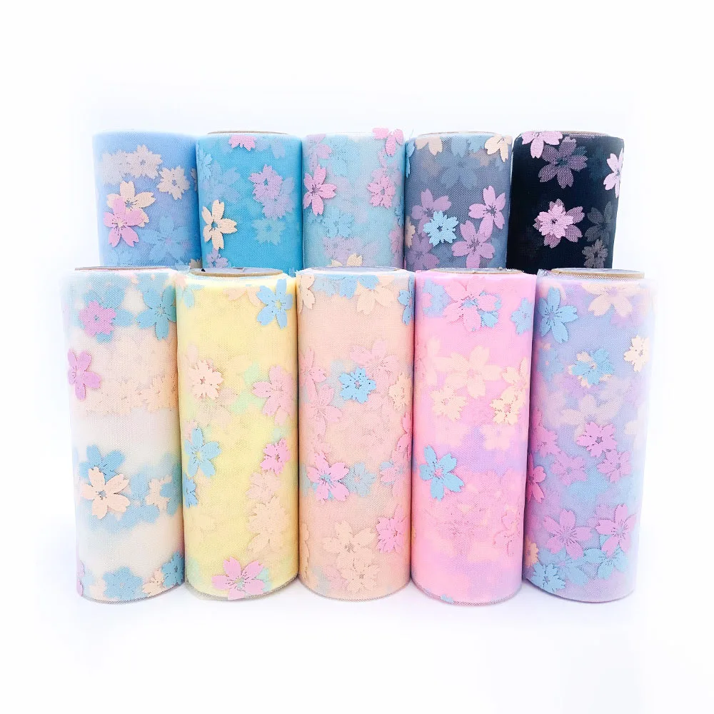 15 см 10 метров из мягкого фатина Sakura печатные сетки ткань DIY юбка пачка марли с
