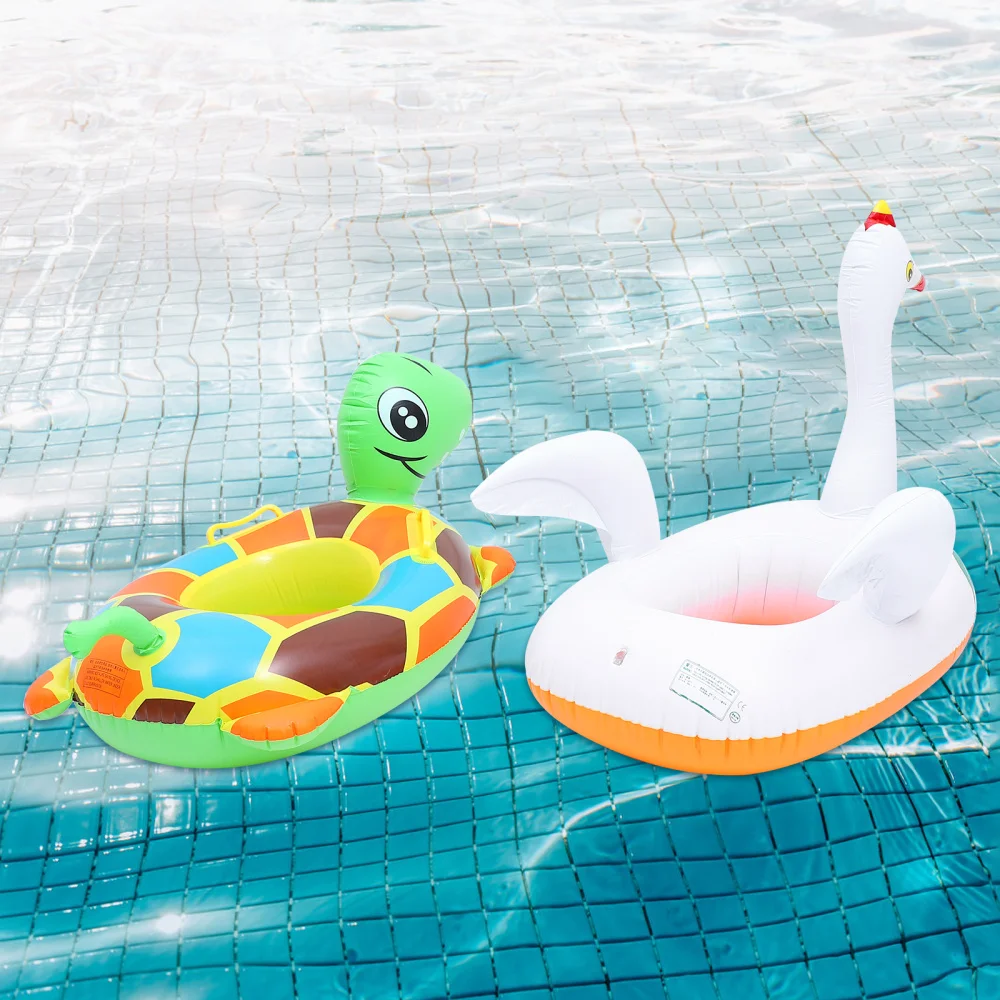 

2pcs Baby Pool Float Seat Swim Ring Animal Design Swimming Ring Swim Pool