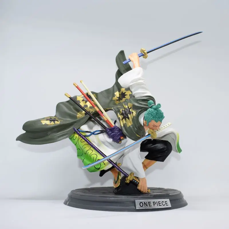 

27cm GK Japanese Anime One Piece Figurines Roronoa Zoro Kimono Three Sword Style PVC Action Figure Collection Model Toys Gifts