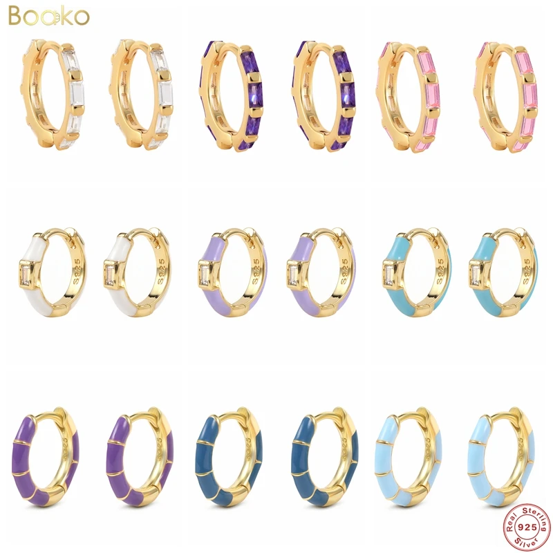 

Женские серьги-кольца из серебра 925 пробы с фианитами