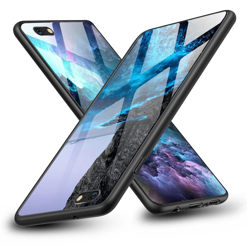 Противоударный жесткий чехол для iPhone 5S, SE 6 6S 7 8 Plus XR XS MAX для Meizu M5 M6 M8 M9 Note 16th Plus Роскошный чехол из закаленного стекла