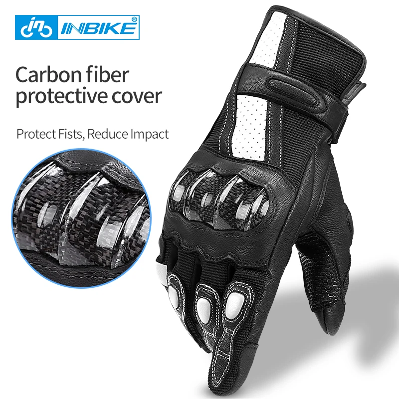 Женские и мужские мотоциклетные перчатки INBIKE из натуральной кожи для мотокросса