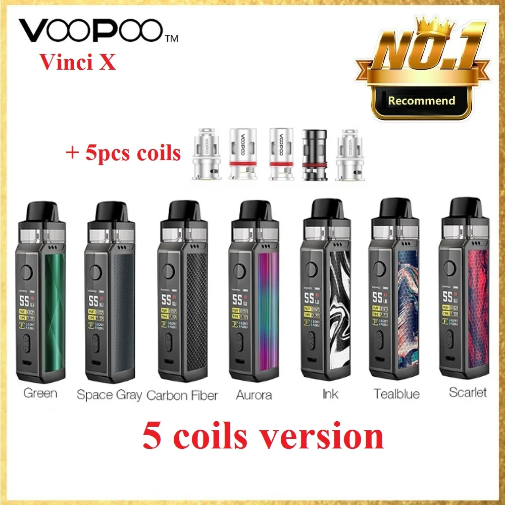 Комплект для вейпа VOOPOO VINCI X 70 Вт электронная сигарета с 5 катушками одной батареей