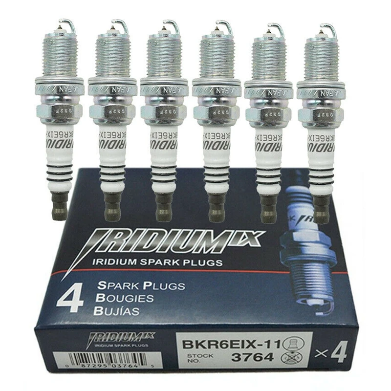 

6pcs Iridium Spark Plug BKR6EIX-11 3764 BKR6EIX11 fit for NISSAN TOYOTA ISUZU MITSUBISHI JAGUAR SUBARU YAMAHA KIA LOTUS
