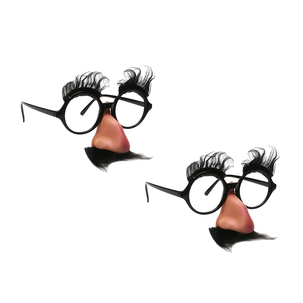 

2pcs Funny Halloween Disguise Big Nose Moustache Glasses Specs Dress Up Toy